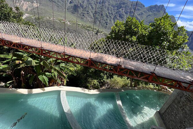 100% private tour to hotsprings Tolantongo from Mexico city - The Grotto section: waterfall, grotto walls, and the blue river