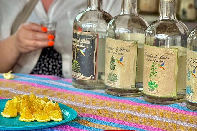 Flavors and landscapes Boil water Mezcal Textiles and Cooking - Santiago Matatlán mezcal: smoky agave, stone ovens, tahona grinding, and tasting