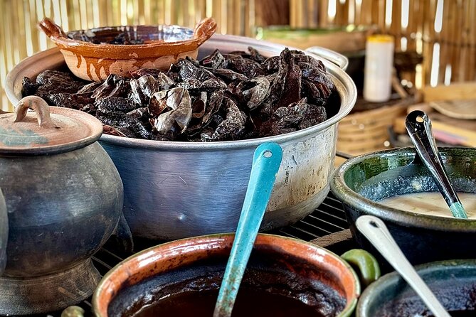 Flavors and landscapes Boil water Mezcal Textiles and Cooking - Chocolate with Mrs. Dalia: roasting, grinding, and a home-cooked meal-style finish