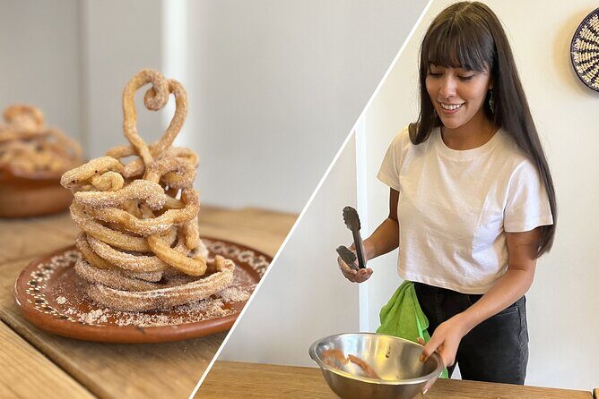 Mexican Churros Master Class - What you get to eat: churros, dipping sauce, and coffee