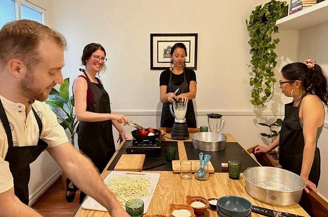 Multi-Variety Tamal Class in a Condesa home or rooftop gallery - Lunch Setup and the Local Tableware Moment