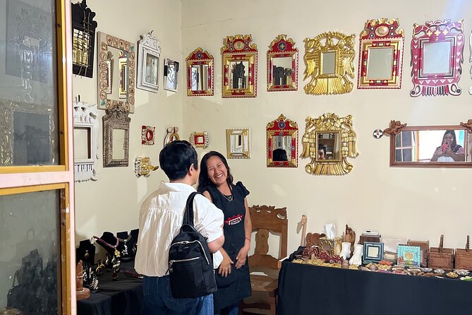 Oaxaca Women Private Tour - Stop 3: Santa Ana Zegache Mirror Frames With Gold Leaf and Silver