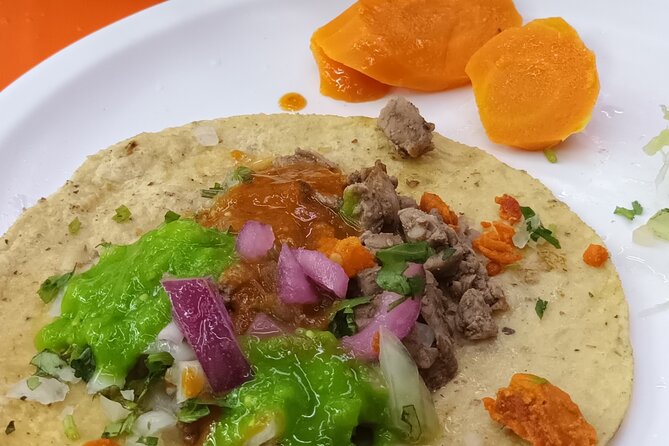 Taco Tour in Oaxaca : delicious street food by bike - Stop 3: Los Arquitos de Xochimilco (A Photo Moment That Still Feeds You)