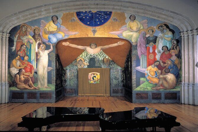 Walking Tour - Impressive murals in Historical Center of Mexico City - Palacio de Bellas Artes: commission-level murals in Mexico City’s cultural showpiece